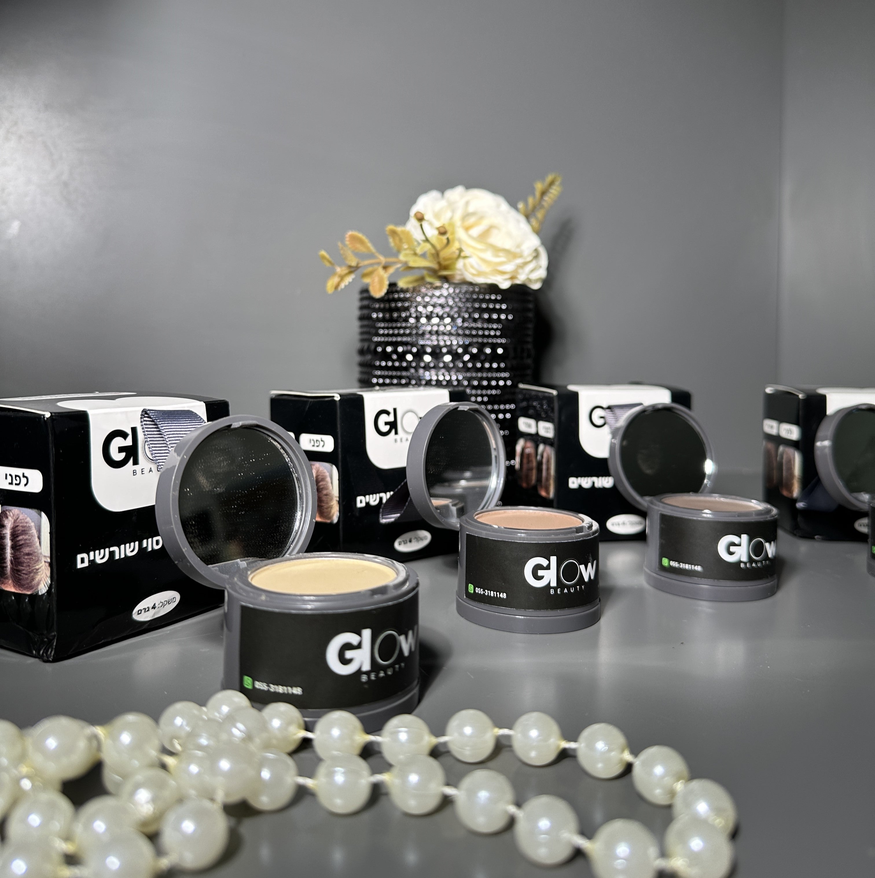 מארז 4 אבקות לכיסוי שורשי השיער - פרימיום